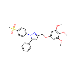 COc1cc(OCc2cc(-c3ccccc3)n(-c3ccc(S(C)(=O)=O)cc3)n2)cc(OC)c1OC ZINC000013585683
