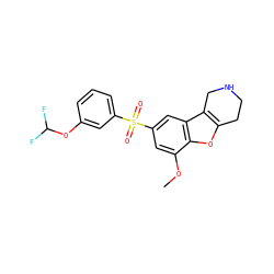 COc1cc(S(=O)(=O)c2cccc(OC(F)F)c2)cc2c3c(oc12)CCNC3 ZINC000147571577