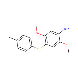 COc1cc(Sc2ccc(C)cc2)c(OC)cc1N ZINC000000501370