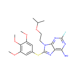 COc1cc(Sc2nc3c(N)nc(F)nc3n2CCOC(C)C)cc(OC)c1OC ZINC000013642795
