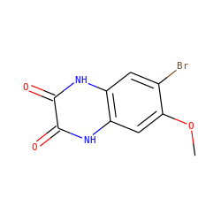 COc1cc2[nH]c(=O)c(=O)[nH]c2cc1Br ZINC000013761192