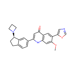 COc1cc2[nH]c(-c3ccc4c(c3)[C@H](N3CCC3)CC4)cc(=O)c2cc1-c1cnco1 ZINC000012354288