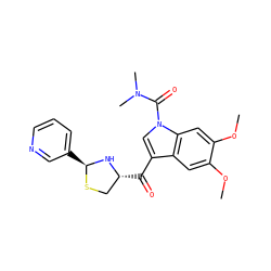 COc1cc2c(C(=O)[C@@H]3CS[C@@H](c4cccnc4)N3)cn(C(=O)N(C)C)c2cc1OC ZINC000013737542