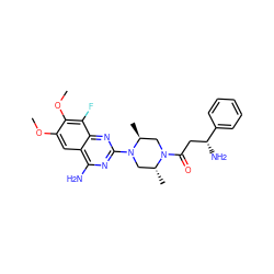 COc1cc2c(N)nc(N3C[C@@H](C)N(C(=O)C[C@@H](N)c4ccccc4)C[C@@H]3C)nc2c(F)c1OC ZINC001772635609