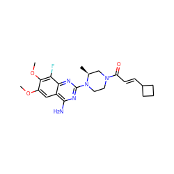 COc1cc2c(N)nc(N3CCN(C(=O)/C=C/C4CCC4)C[C@@H]3C)nc2c(F)c1OC ZINC001772600775