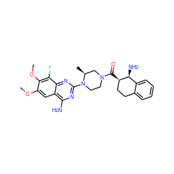 COc1cc2c(N)nc(N3CCN(C(=O)[C@@H]4CCc5ccccc5[C@@H]4N)C[C@@H]3C)nc2c(F)c1OC ZINC000210892207