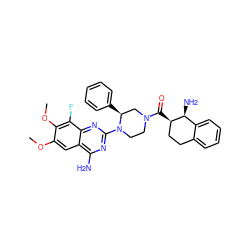 COc1cc2c(N)nc(N3CCN(C(=O)[C@@H]4CCc5ccccc5[C@@H]4N)C[C@@H]3c3ccccc3)nc2c(F)c1OC ZINC000210892334