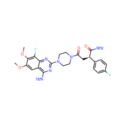 COc1cc2c(N)nc(N3CCN(C(=O)C[C@@H](C(N)=O)c4ccc(F)cc4)CC3)nc2c(F)c1OC ZINC001772647936