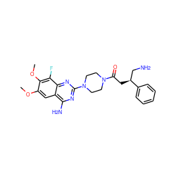COc1cc2c(N)nc(N3CCN(C(=O)C[C@@H](CN)c4ccccc4)CC3)nc2c(F)c1OC ZINC001772606025