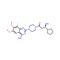 COc1cc2c(N)nc(N3CCN(C(=O)C[C@@H](N)C4CCCC4)CC3)nc2c(F)c1OC ZINC000210842450