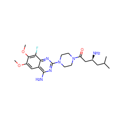 COc1cc2c(N)nc(N3CCN(C(=O)C[C@@H](N)CC(C)C)CC3)nc2c(F)c1OC ZINC000210838575