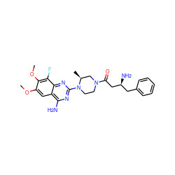 COc1cc2c(N)nc(N3CCN(C(=O)C[C@@H](N)Cc4ccccc4)C[C@@H]3C)nc2c(F)c1OC ZINC001772623050