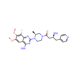 COc1cc2c(N)nc(N3CCN(C(=O)C[C@@H](N)Cc4ccncc4)C[C@@H]3C)nc2c(F)c1OC ZINC001772599516