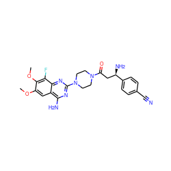 COc1cc2c(N)nc(N3CCN(C(=O)C[C@@H](N)c4ccc(C#N)cc4)CC3)nc2c(F)c1OC ZINC000210833266
