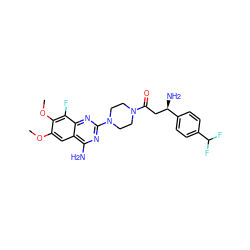 COc1cc2c(N)nc(N3CCN(C(=O)C[C@@H](N)c4ccc(C(F)F)cc4)CC3)nc2c(F)c1OC ZINC000210824407