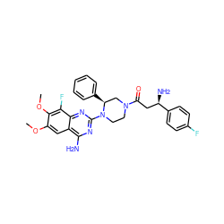 COc1cc2c(N)nc(N3CCN(C(=O)C[C@@H](N)c4ccc(F)cc4)C[C@@H]3c3ccccc3)nc2c(F)c1OC ZINC001772638746