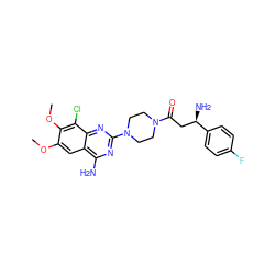 COc1cc2c(N)nc(N3CCN(C(=O)C[C@@H](N)c4ccc(F)cc4)CC3)nc2c(Cl)c1OC ZINC001772598773