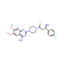 COc1cc2c(N)nc(N3CCN(C(=O)C[C@@H](N)c4ccc(F)cc4)CC3)nc2c(F)c1OC ZINC000210829142
