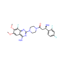 COc1cc2c(N)nc(N3CCN(C(=O)C[C@@H](N)c4ccc(F)cc4F)CC3)nc2c(F)c1OC ZINC000210824535