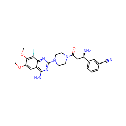 COc1cc2c(N)nc(N3CCN(C(=O)C[C@@H](N)c4cccc(C#N)c4)CC3)nc2c(F)c1OC ZINC000210829219