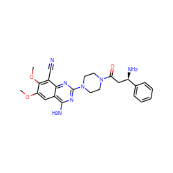 COc1cc2c(N)nc(N3CCN(C(=O)C[C@@H](N)c4ccccc4)CC3)nc2c(C#N)c1OC ZINC000210885711