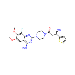 COc1cc2c(N)nc(N3CCN(C(=O)C[C@@H](N)c4cccs4)CC3)nc2c(F)c1OC ZINC000210838536