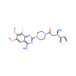 COc1cc2c(N)nc(N3CCN(C(=O)C[C@@H](N)c4ccsc4)CC3)nc2c(F)c1OC ZINC000210838336