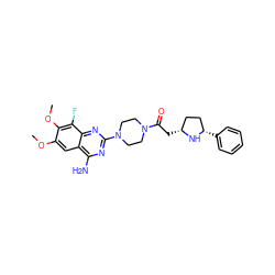 COc1cc2c(N)nc(N3CCN(C(=O)C[C@@H]4CC[C@H](c5ccccc5)N4)CC3)nc2c(F)c1OC ZINC000210815330