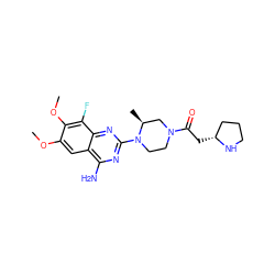 COc1cc2c(N)nc(N3CCN(C(=O)C[C@@H]4CCCN4)C[C@@H]3C)nc2c(F)c1OC ZINC001772581624