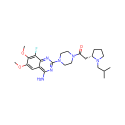 COc1cc2c(N)nc(N3CCN(C(=O)C[C@@H]4CCCN4CC(C)C)CC3)nc2c(F)c1OC ZINC001772603796