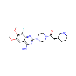 COc1cc2c(N)nc(N3CCN(C(=O)C[C@@H]4CCCNC4)CC3)nc2c(F)c1OC ZINC001772623167