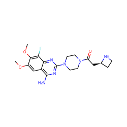 COc1cc2c(N)nc(N3CCN(C(=O)C[C@@H]4CCN4)CC3)nc2c(F)c1OC ZINC000210892485