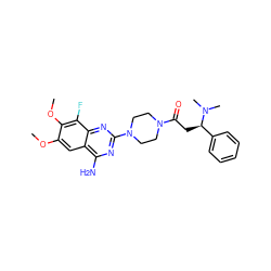COc1cc2c(N)nc(N3CCN(C(=O)C[C@H](c4ccccc4)N(C)C)CC3)nc2c(F)c1OC ZINC000210873852