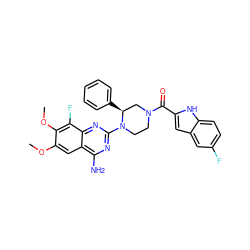 COc1cc2c(N)nc(N3CCN(C(=O)c4cc5cc(F)ccc5[nH]4)C[C@@H]3c3ccccc3)nc2c(F)c1OC ZINC000210842581