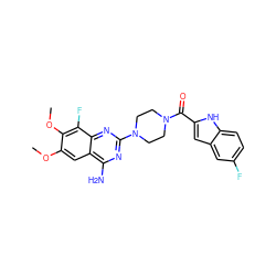 COc1cc2c(N)nc(N3CCN(C(=O)c4cc5cc(F)ccc5[nH]4)CC3)nc2c(F)c1OC ZINC000210852394