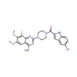 COc1cc2c(N)nc(N3CCN(C(=O)c4cc5cc(O)ccc5[nH]4)CC3)nc2c(F)c1OC ZINC000210852447
