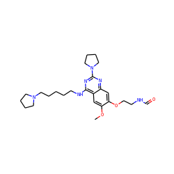 COc1cc2c(NCCCCCN3CCCC3)nc(N3CCCC3)nc2cc1OCCNC=O ZINC000473124809