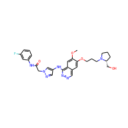 COc1cc2c(Nc3cnn(CC(=O)Nc4cccc(F)c4)c3)nncc2cc1OCCCN1CCC[C@@H]1CO ZINC000029041237