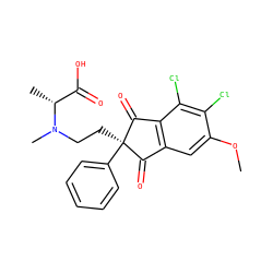 COc1cc2c(c(Cl)c1Cl)C(=O)[C@](CCN(C)[C@H](C)C(=O)O)(c1ccccc1)C2=O ZINC000028571339