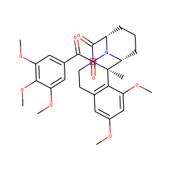 COc1cc2c(c(OC)c1)[C@]1(C)[C@H]3CCC[C@@H](C(=O)N1CC2)N3C(=O)C(=O)c1cc(OC)c(OC)c(OC)c1 ZINC000095602623
