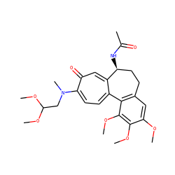 COc1cc2c(c(OC)c1OC)-c1ccc(N(C)CC(OC)OC)c(=O)cc1[C@@H](NC(C)=O)CC2 ZINC000009033897