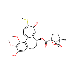 COc1cc2c(c(OC)c1OC)-c1ccc(SC)c(=O)cc1[C@@H](OC(=O)[C@@]13CC[C@@](C)(C(=O)O1)C3(C)C)CC2 ZINC000029464637