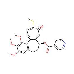 COc1cc2c(c(OC)c1OC)-c1ccc(SC)c(=O)cc1[C@@H](OC(=O)c1ccncc1)CC2 ZINC000005845251