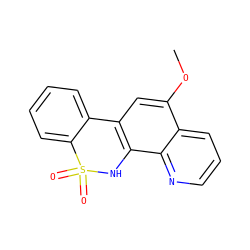COc1cc2c(c3ncccc13)NS(=O)(=O)c1ccccc1-2 ZINC000205635378