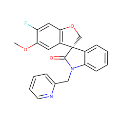 COc1cc2c(cc1F)OC[C@]21C(=O)N(Cc2ccccn2)c2ccccc21 ZINC000103177606