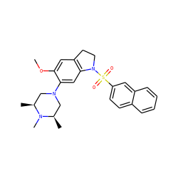 COc1cc2c(cc1N1C[C@H](C)N(C)[C@H](C)C1)N(S(=O)(=O)c1ccc3ccccc3c1)CC2 ZINC000028960695