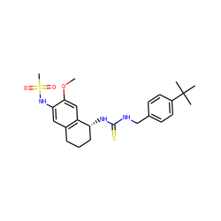 COc1cc2c(cc1NS(C)(=O)=O)CCC[C@H]2NC(=S)NCc1ccc(C(C)(C)C)cc1 ZINC000040914713