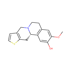 COc1cc2c(cc1O)[C@@H]1Cc3sccc3CN1CC2 ZINC000299831701