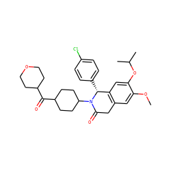 COc1cc2c(cc1OC(C)C)[C@@H](c1ccc(Cl)cc1)N(C1CCC(C(=O)C3CCOCC3)CC1)C(=O)C2 ZINC000169708298