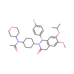 COc1cc2c(cc1OC(C)C)[C@@H](c1ccc(Cl)cc1)N(C1CCC(N(C(C)=O)C3CCOCC3)CC1)C(=O)C2 ZINC000169708286